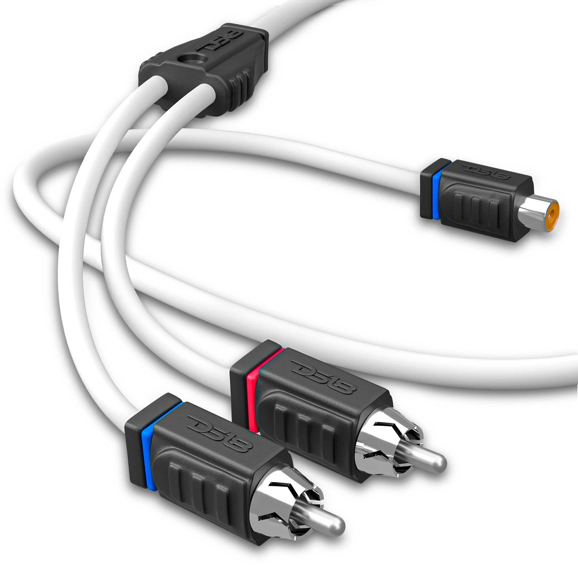 Conector en Y RCA de cobre OFC estañado 100% de grado marino, 1 hembra a 2 machos - BLANCO