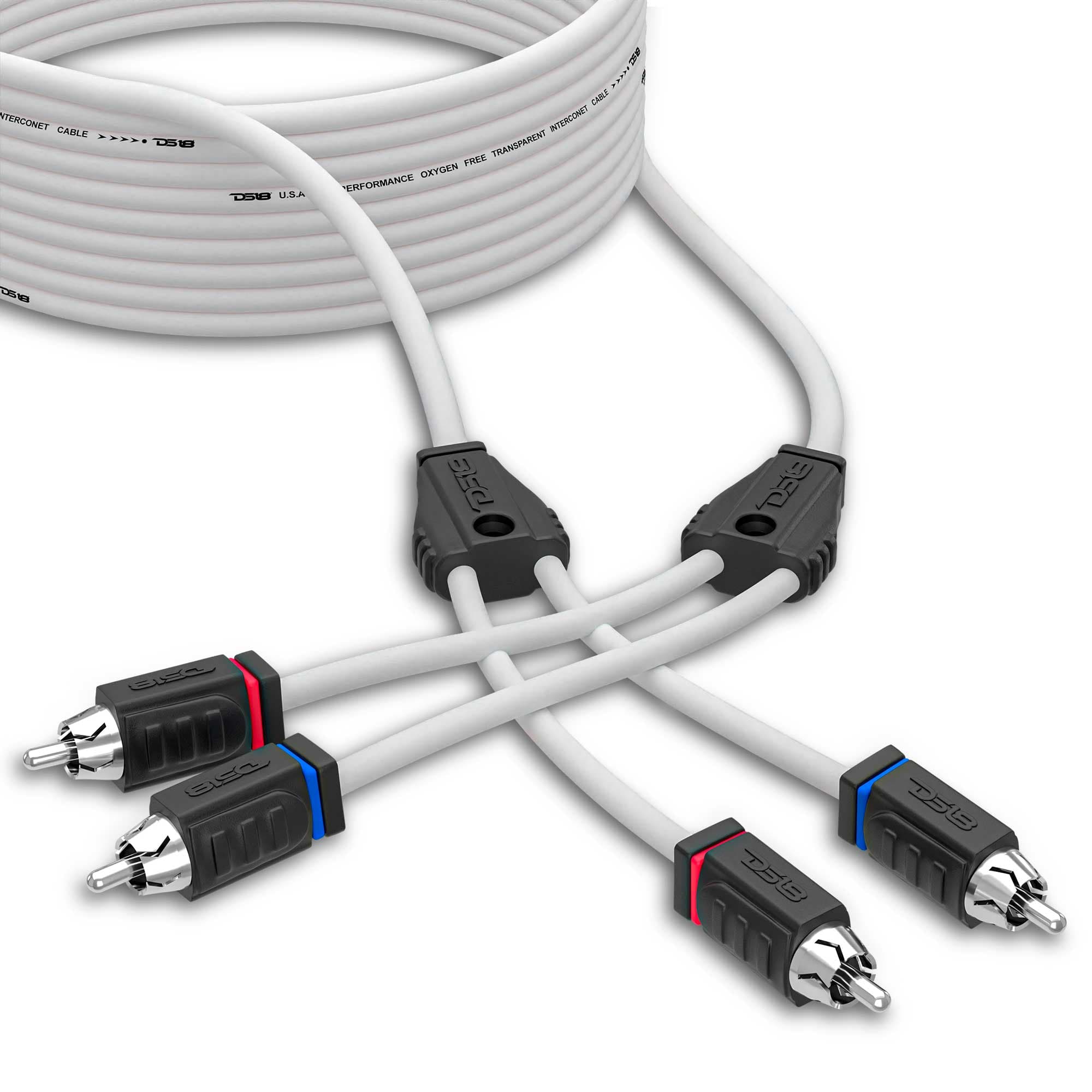 Cable OFC de cobre estañado 100% de grado marino RCA, 25 pies - BLANCO