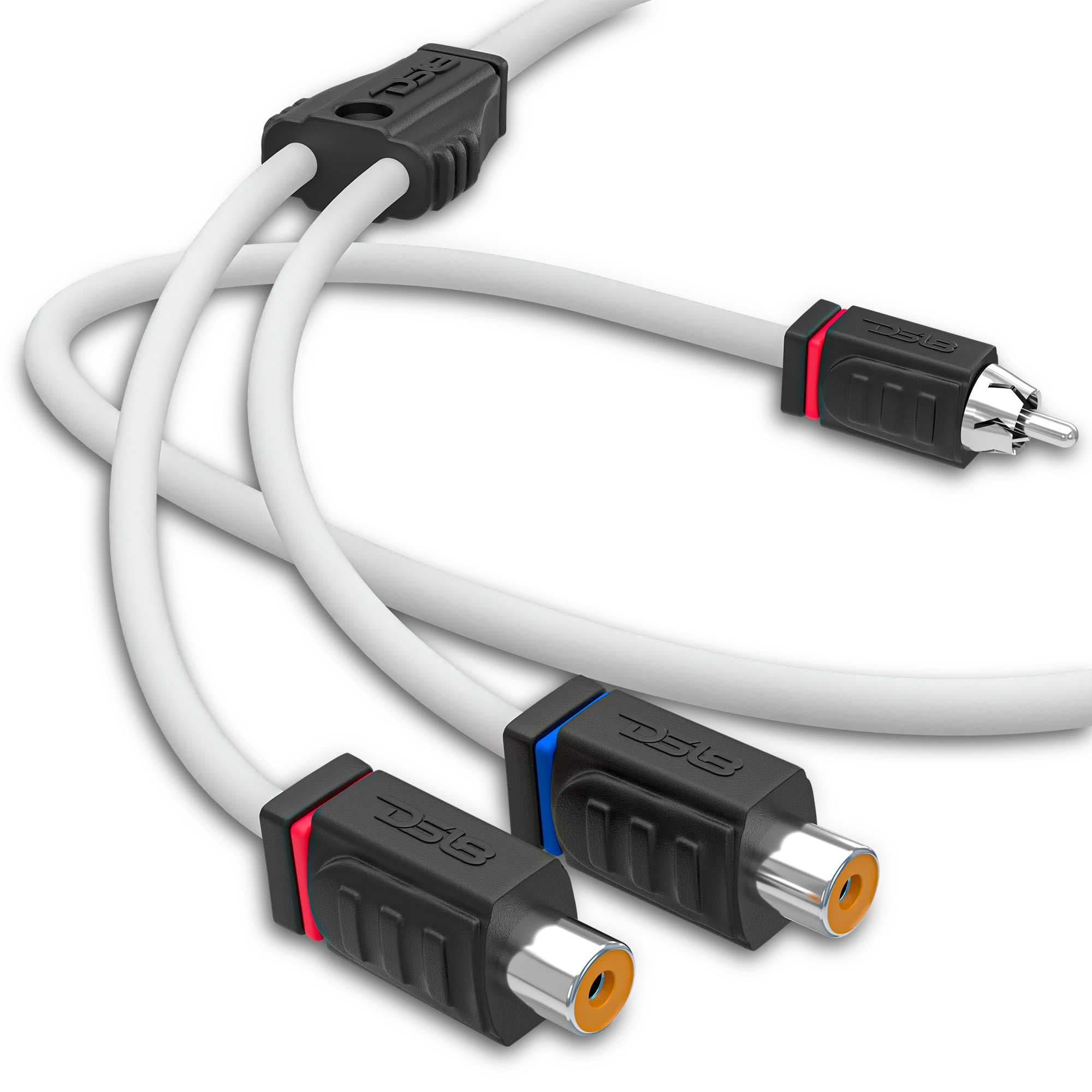 Conector en Y RCA de cobre OFC estañado 100% de grado marino, 2 hembras a 1 macho - BLANCO