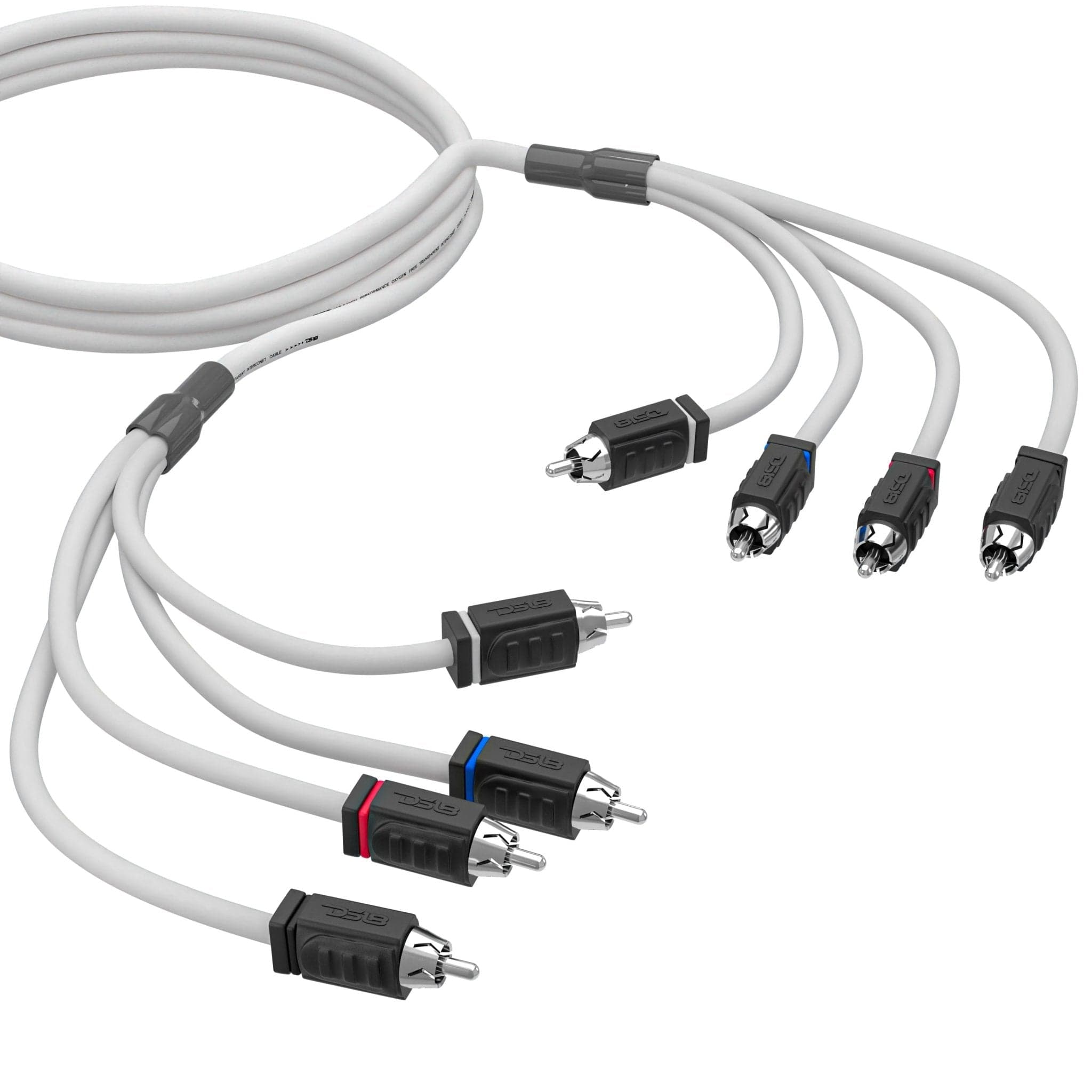 Cable RCA de cobre OFC estañado 100% de grado marino, 6 pies / 4 canales - BLANCO