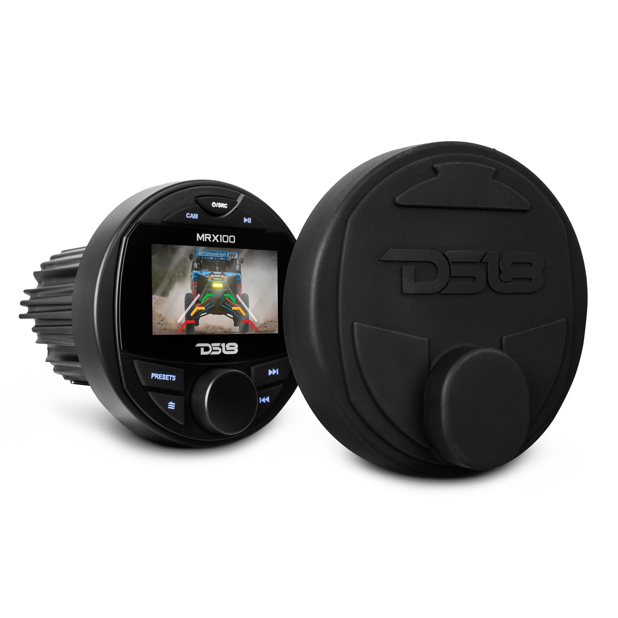 Unidad principal para embarcaciones y vehículos recreativos con pantalla TFT a color de 3", 2 zonas, salida de 4 voltios, Bluetooth, RDS, 4 x 50 vatios.