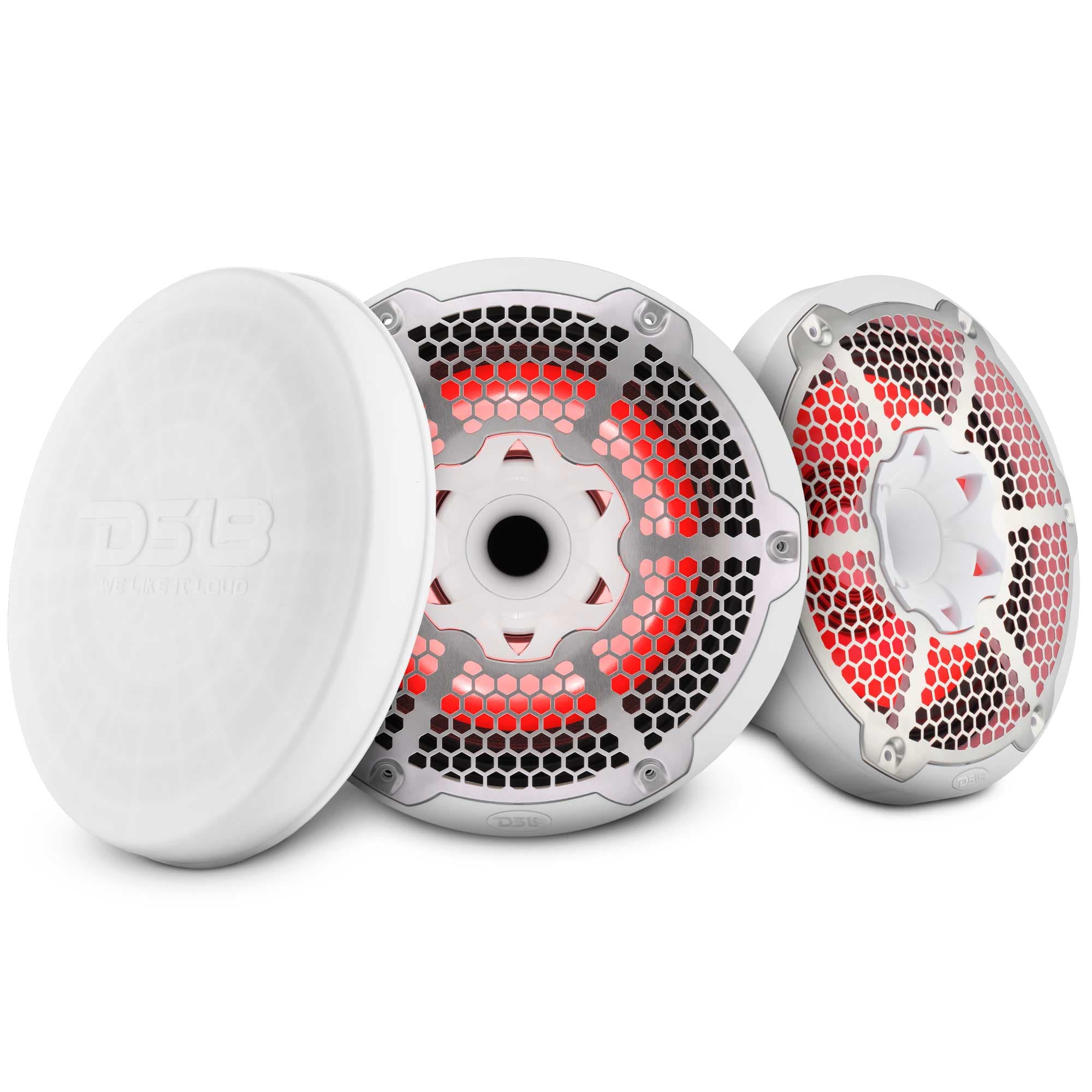 Altavoz híbrido marino de 2 vías de 10 pulgadas con LED RGB, controlador de compresión e imán de neodimio | 450 W RMS 4 ohmios