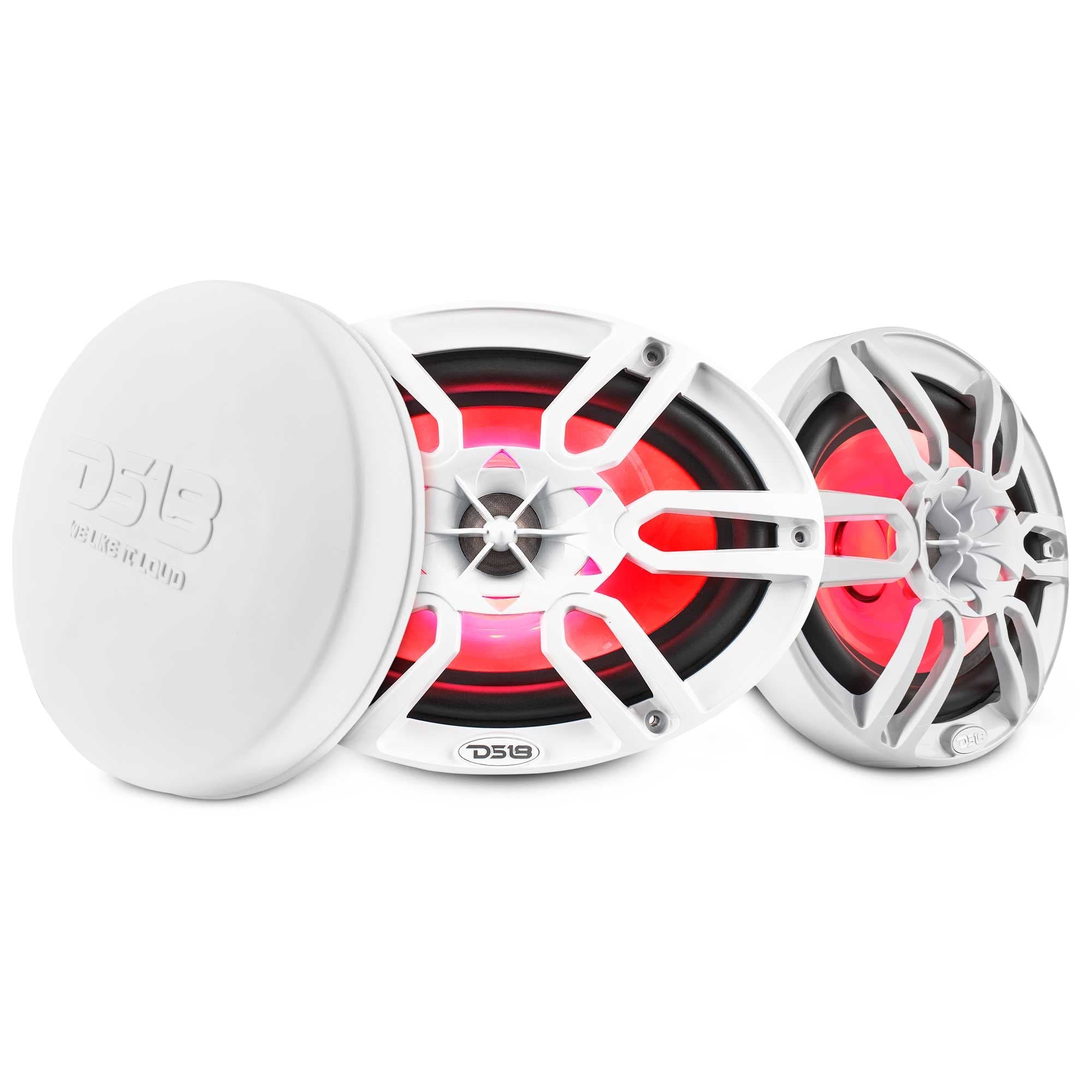 Altavoz marino coaxial de 2 vías NXL de 6x9" con luces LED RGB, 125 vatios RMS, 4 ohmios, blanco