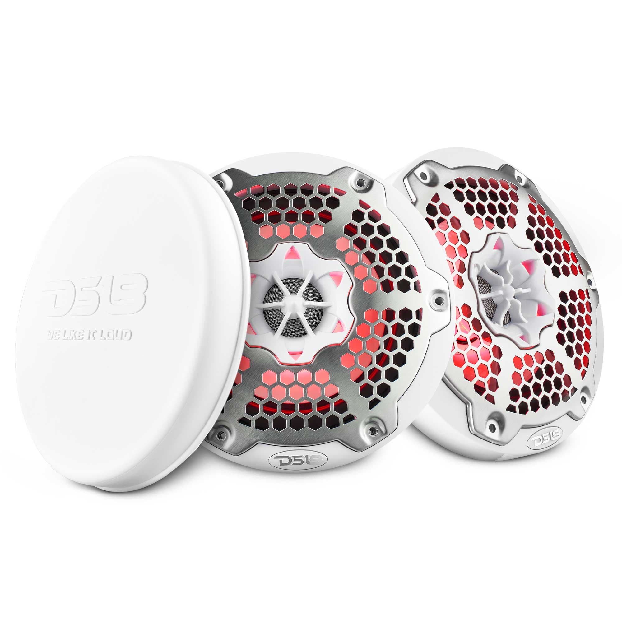 Altavoz marino coaxial de 2 vías NXL de 6,5" con luces LED RGB, 100 vatios RMS, 4 ohmios