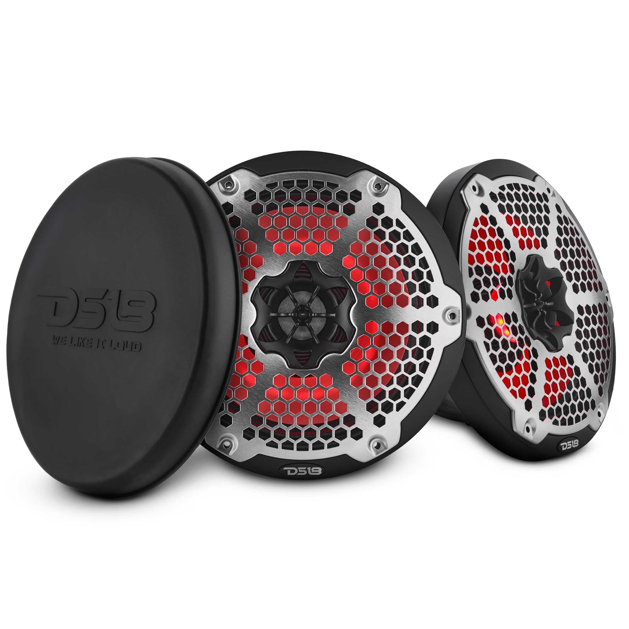 Altavoz híbrido marino de 2 vías de 8 pulgadas con LED RGB, controlador de compresión e imán de neodimio | 350 W RMS 4 ohmios