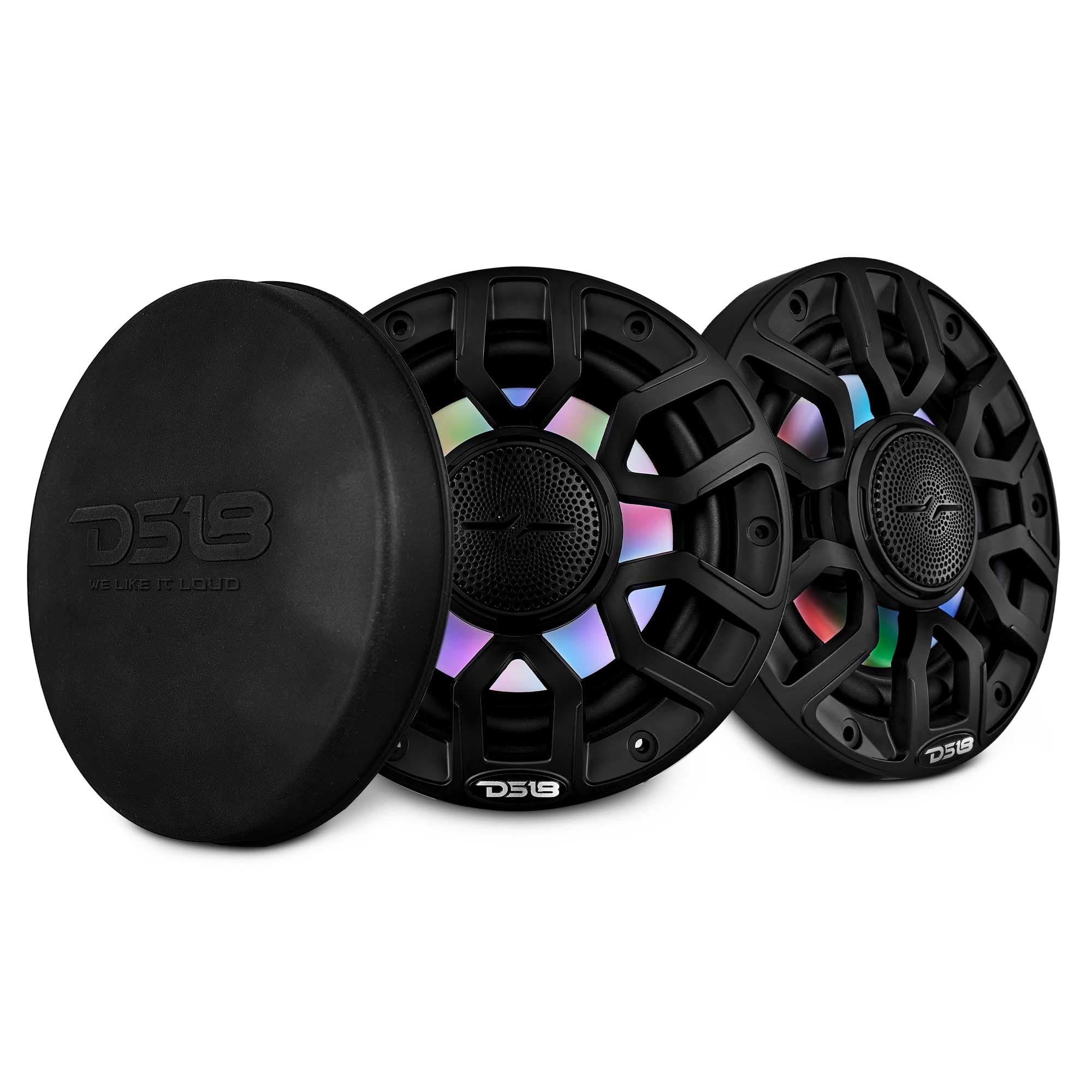 Altavoz marino coaxial de 2 vías NXL de 6,5" con luces LED digitales y tweeter tipo bala, 150 vatios, 4 ohmios