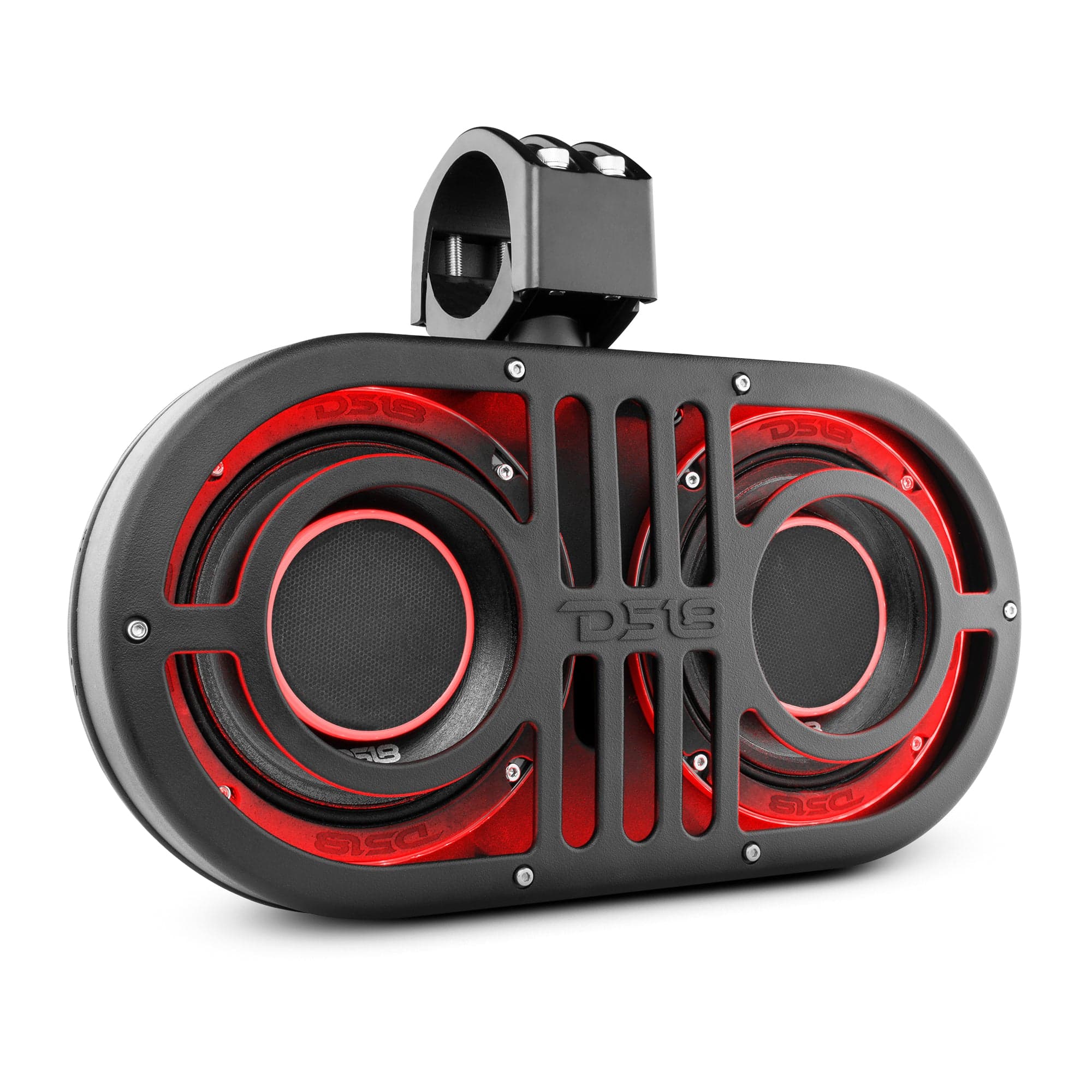 Sistema de barra de sonido doble de 6,5" para jaula antivuelco, para uso marino y deportes motorizados, con luces LED RGB integradas, 450 vatios RMS (incluye 2 x PRO-HY6.4B).