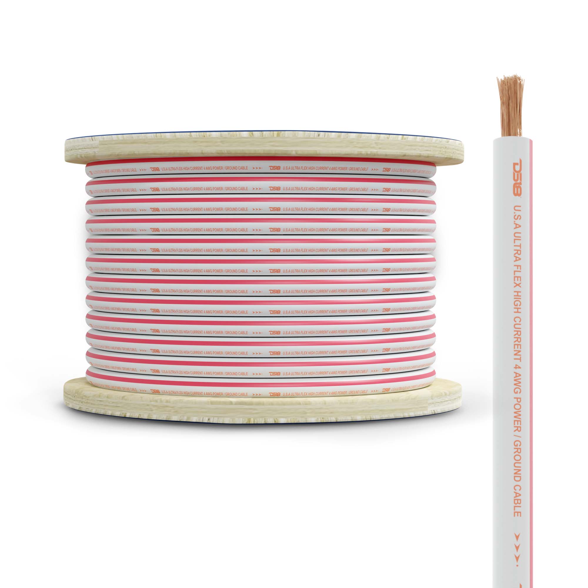 Cable de alimentación OFC de cobre 100% estañado de grado marino de calibre 4 - 50 pies
