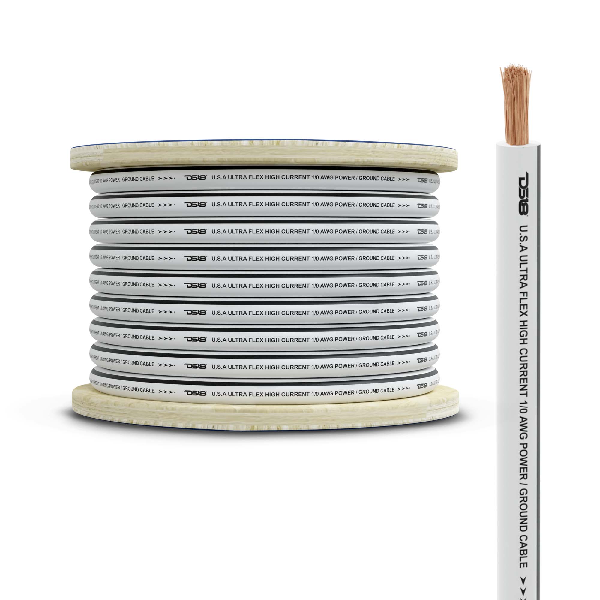 Cable de tierra OFC de cobre estañado 100% de grado marino, calibre 0, -7,62 metros (25 pies)