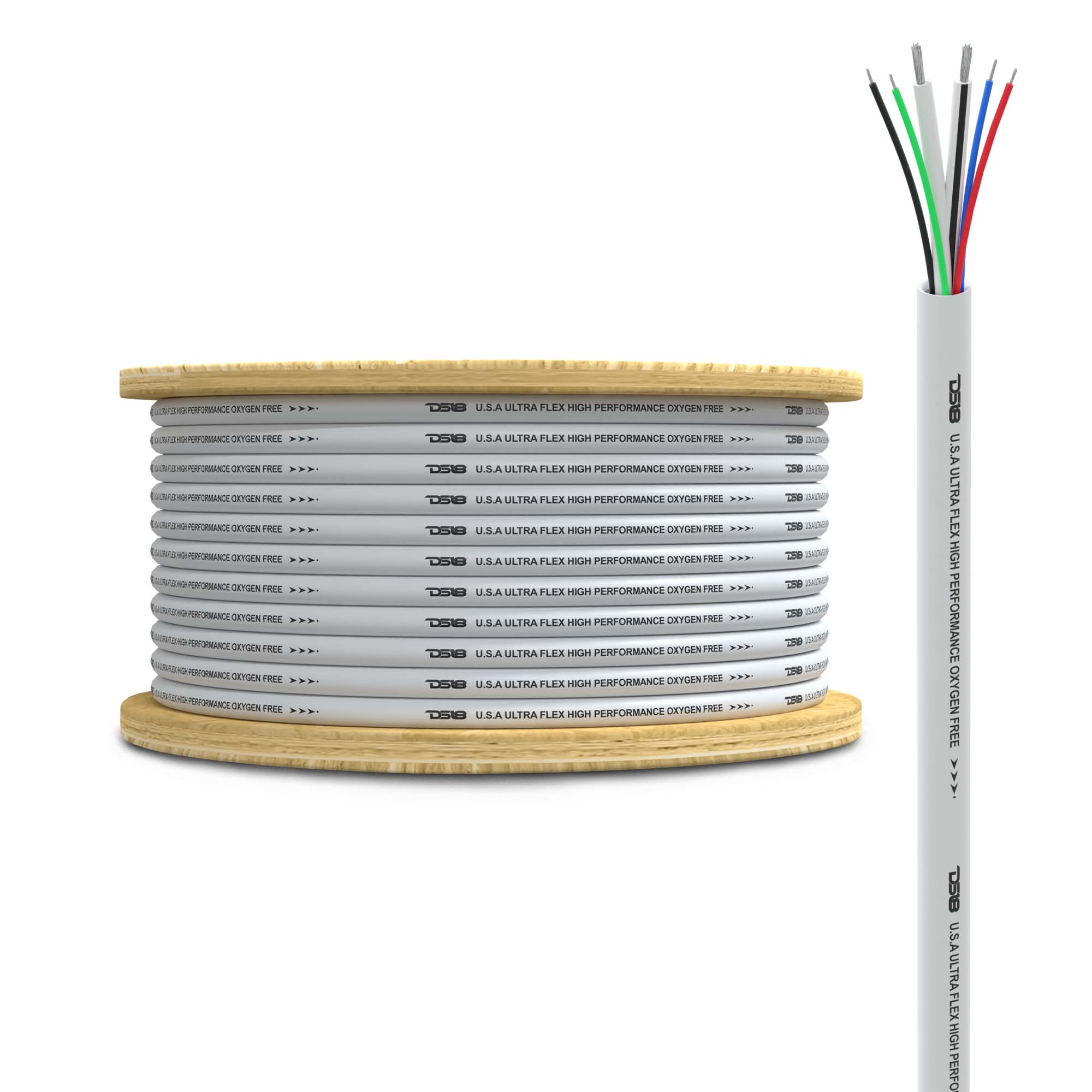 Cables para LED RGB de calibre 18 y para altavoces de calibre 16, de cobre estañado de grado marino, 100% OFC, 30 metros (100 pies).