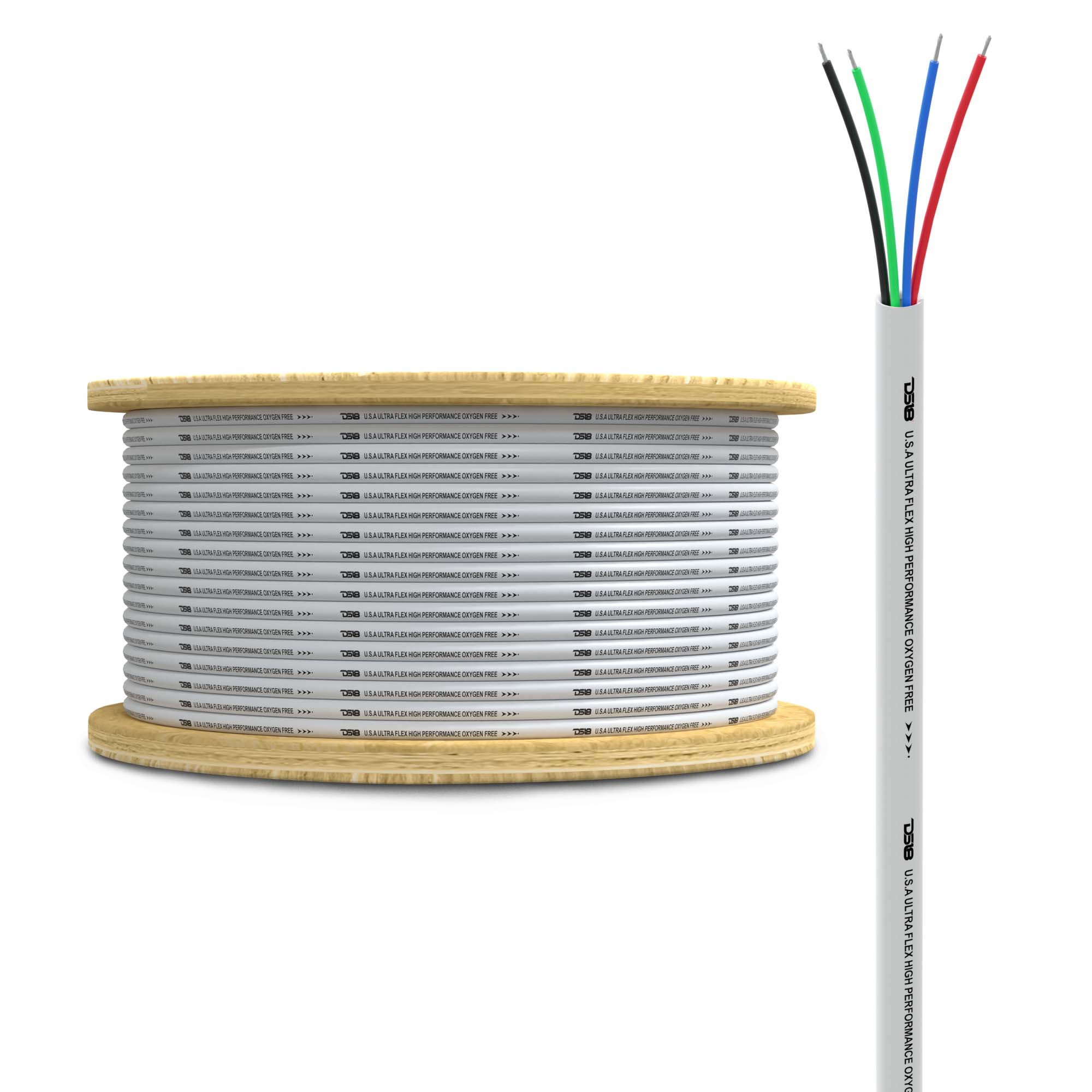 Cables LED RGB de cobre OFC estañado 100% de calibre 18 para uso marino - 30 metros (100 pies)