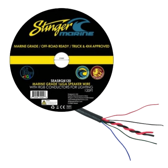 Stinger 16GA Integrated RGB Marine-Grade Speaker Wire