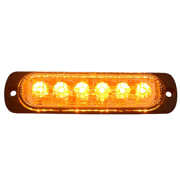 6-LED Ultra Slim Flush Mount 19-Flash Pattern Marker Strobe Light (Amber) by Race Sport Lighting
