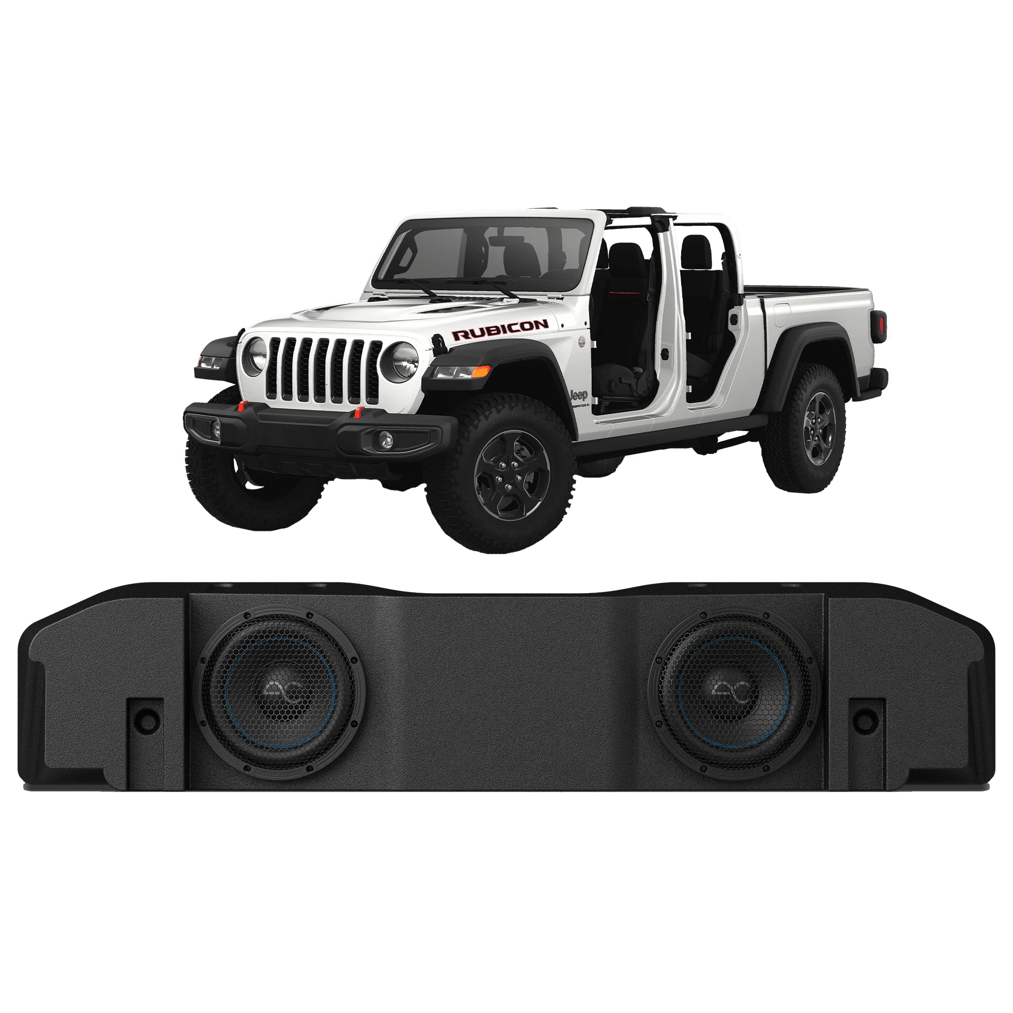 AudioControl Jeep Gladiator JT (2020-2024) Under Seat Dual 8" Ported Loaded Subwoofer Enclosure (700 Watt RMS/1,000 Watt Max)