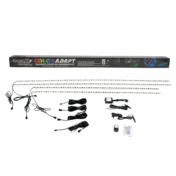 ColorADAPT Adaptive RGB LED Aluminum Solid Underbody Kit with Key Card RGB Remote by Race Sport Lighting