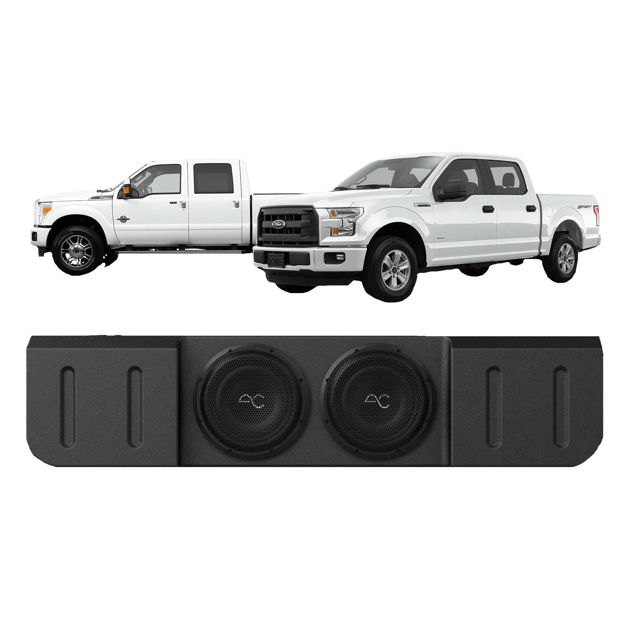 Ford F-150 (2015-2023) / F-250/350 Super Duty (2017+) Under Seat Dual 10" Sealed Loaded Subwoofer Box Enclosure by AudioControl