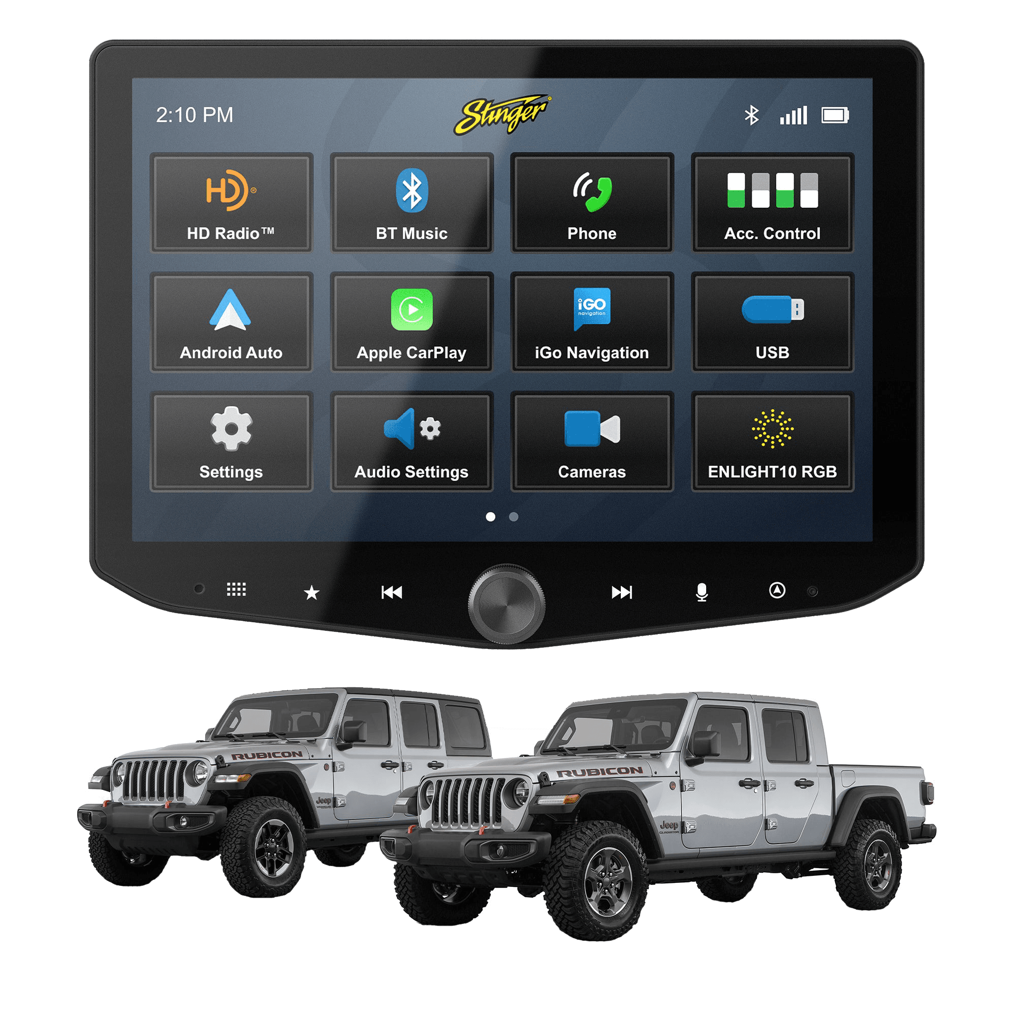 HEIGH10+ Jeep Wrangler JL (2018-2023)/Gladiator JT (2020-2023) 10" Radio Fully Integrated Kit | Displays Vehicle Information and Off-Road Mode
