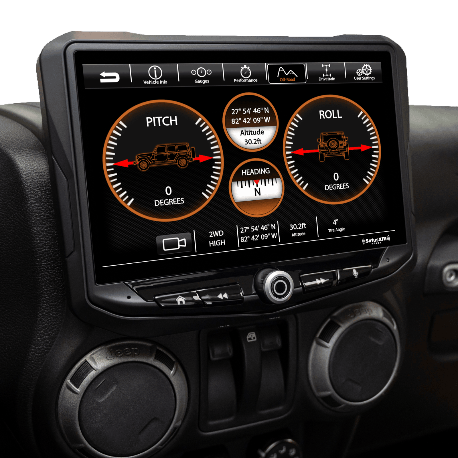 HEIGH10 Jeep Wrangler JK (2011-2018) 10" Radio Fully Integrated Kit | Displays Vehicle Information and Off-Road Mode
