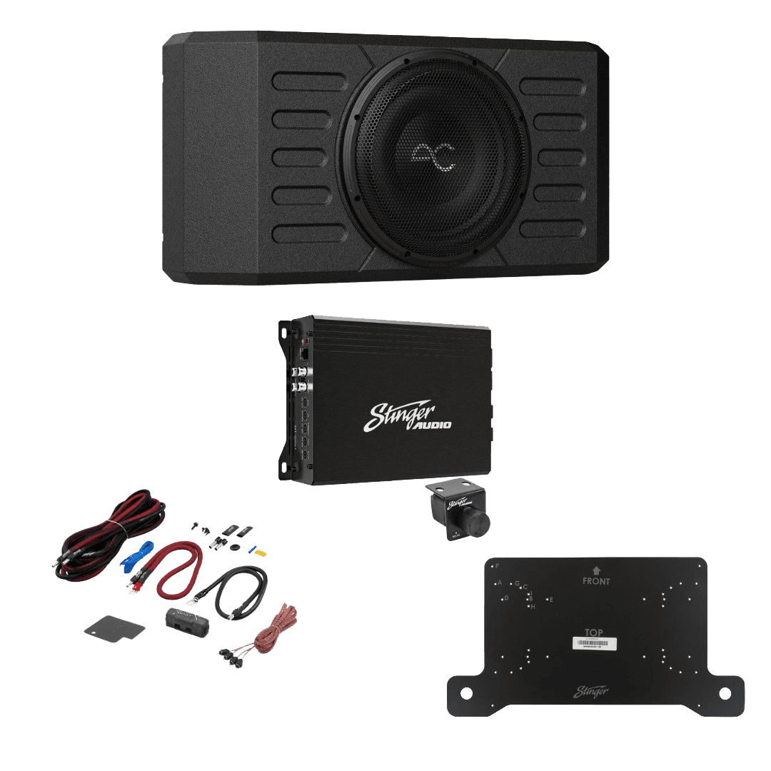 AudioControl Jeep Wrangler JL Unlimited 12" 400 Watt (RMS) Swing Gate Loaded Subwoofer Enclosure with Amplifier & Complete Wiring Kit