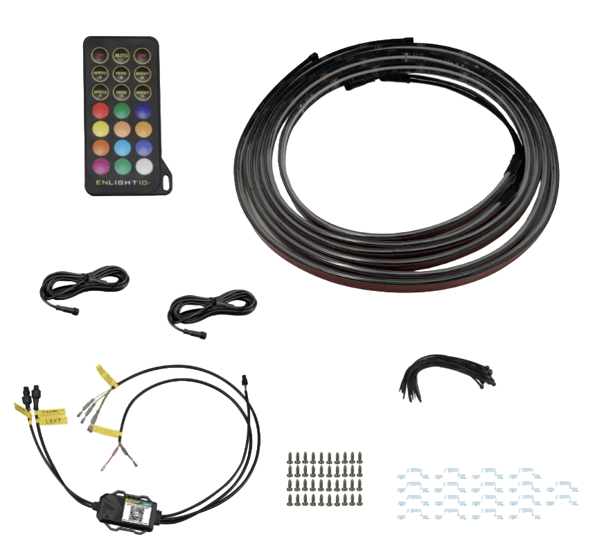COLORTRAIL LOPRO 84-INCH SIDEKICK RUNNING BOARD SWITCHBACK LED IP67 STRIP LIGHT KIT (FULL-SIZE TRUCKS) by Race Sport Lighting - ENLIGHT10 App Compatible