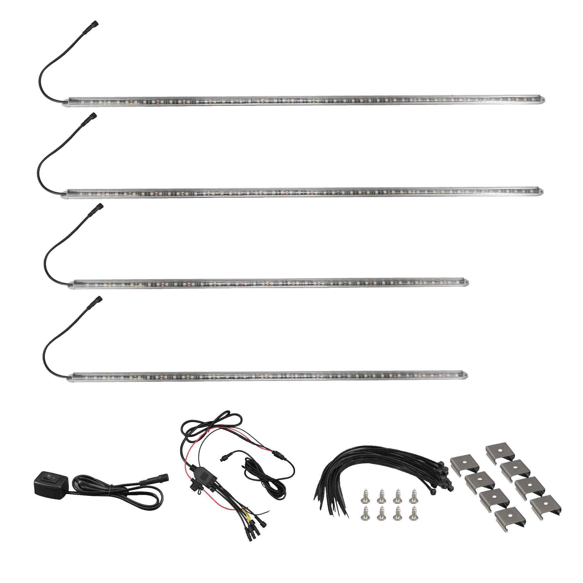 COLORTRAIL Ultra White Series LED Underbody Strip Light Kit, HD Aluminum Channel by Race Sport Lighting