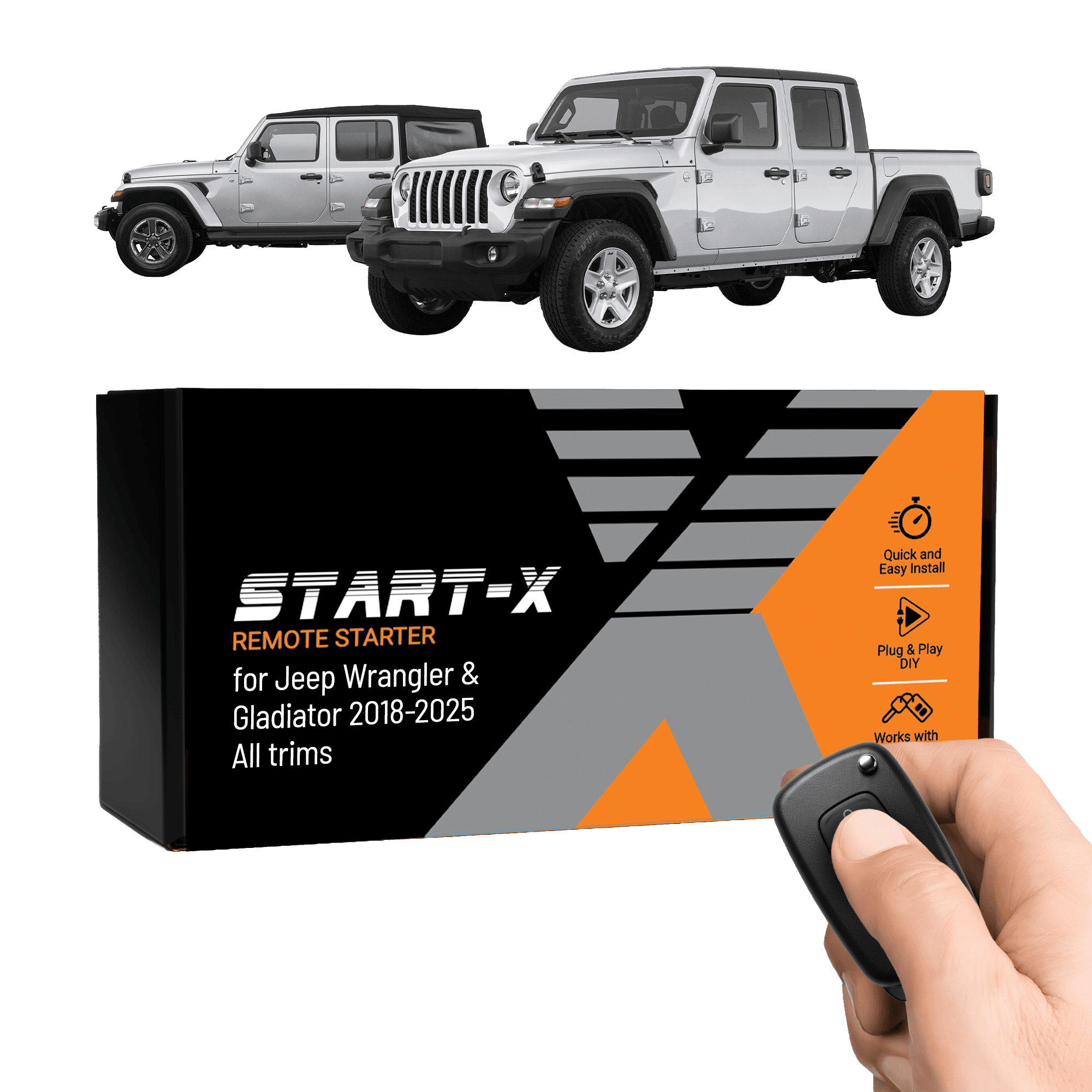 Start-X Plug N Play Remote Starter Kit for Jeep Wrangler & Gladiator (2018-2025) / Push to Start