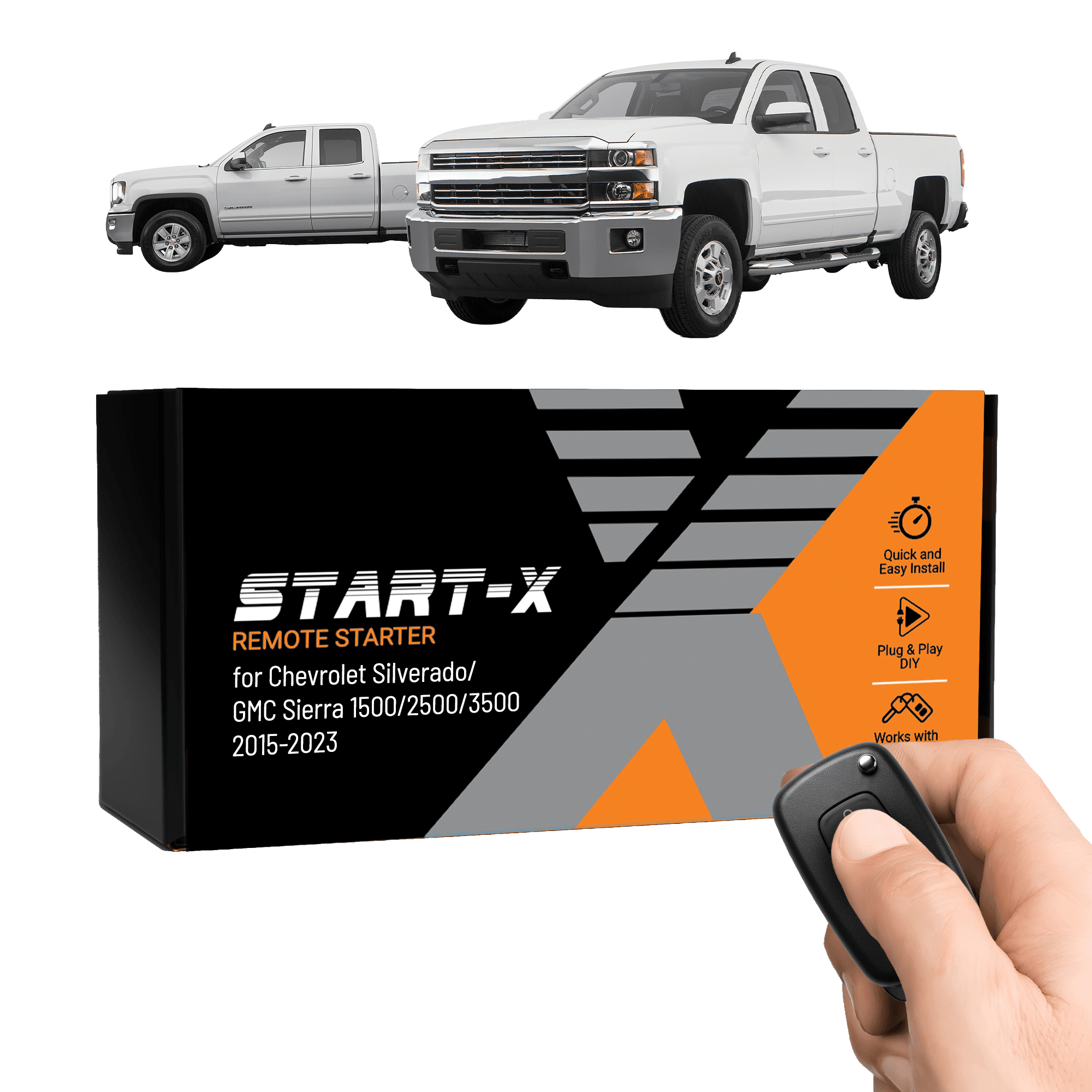 Start-X Plug N Play Remote Starter Kit for Chevy Silverado & GMC Sierra 1500/2500/3500 (2015-2023) / Key Start