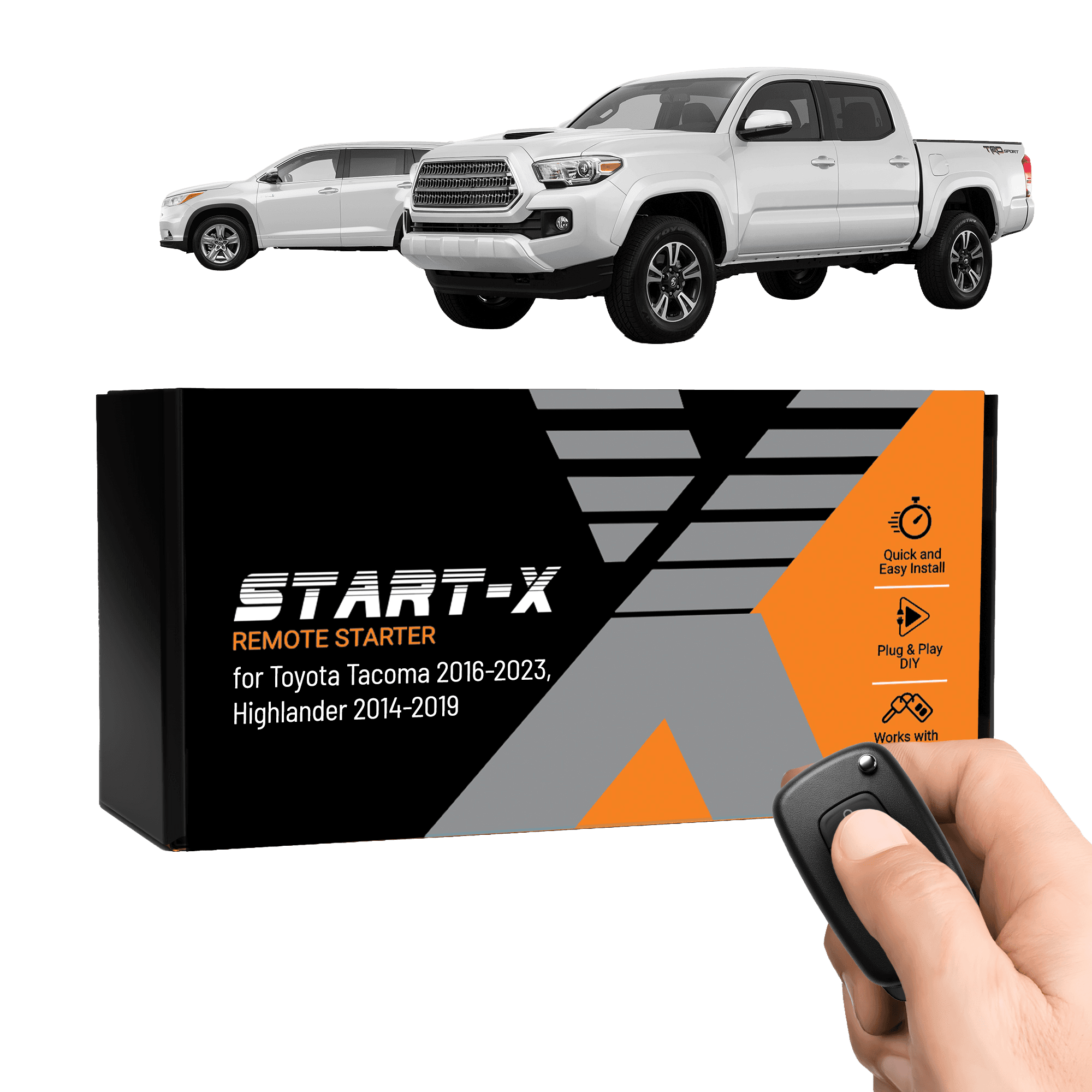 Start-X Remote Starter Kit for Toyota Tacoma (2016-23) & Highlander (2014-19) | Key Start, Plug N Play