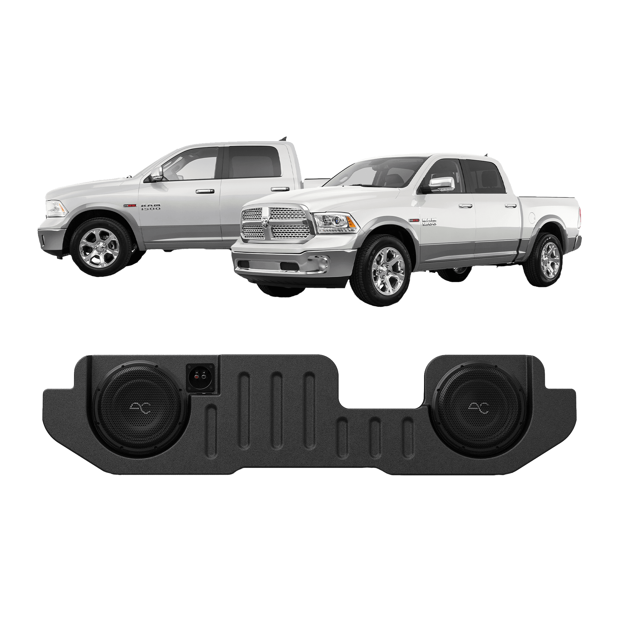 RAM Truck (2002-2025) Under Seat Dual 10" Sealed Loaded Subwoofer Box Enclosure by AudioControl
