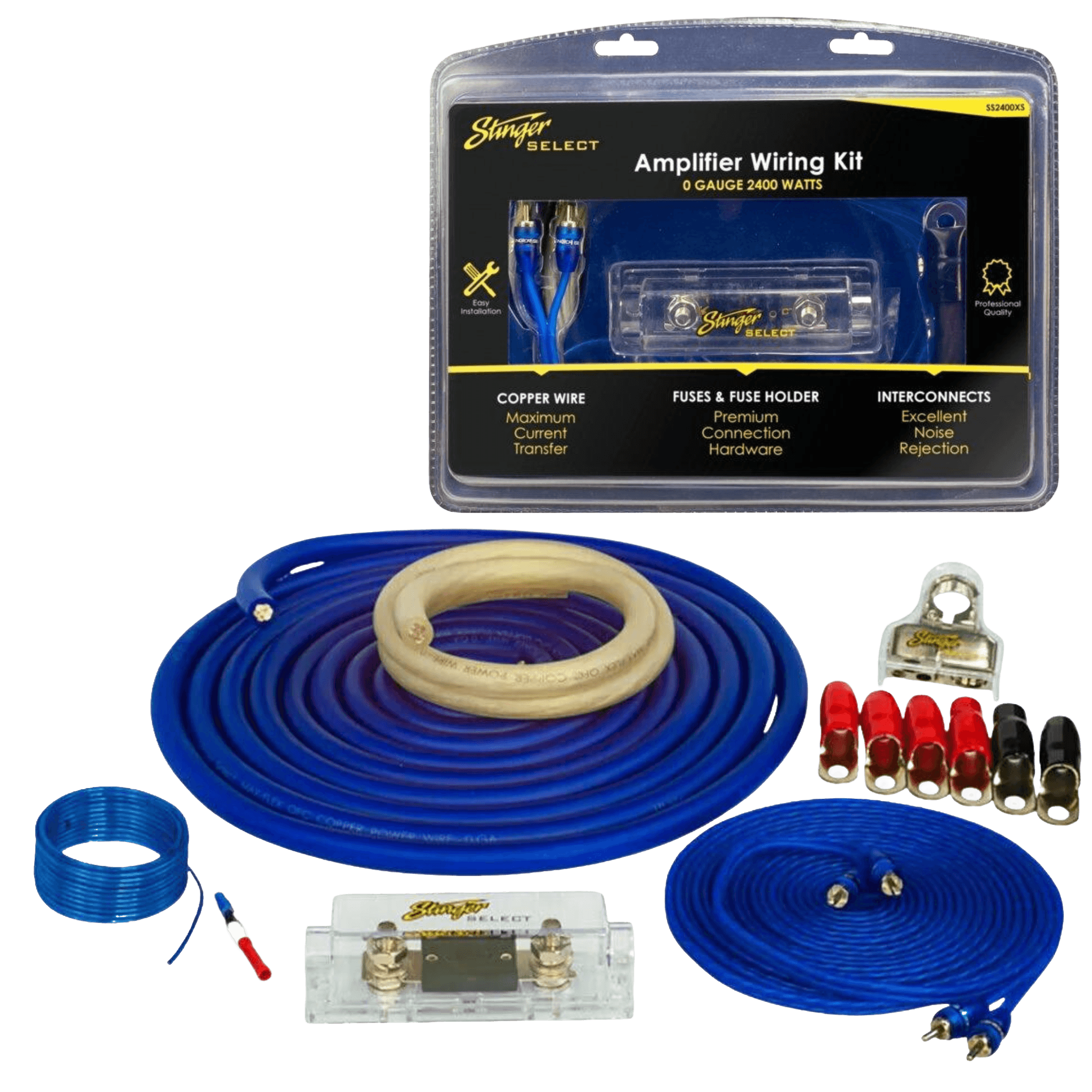 1/0 GA 2,400 Watt Complete Amplifier Copper Wiring Kit
