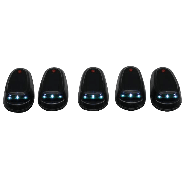 White LED LoPro Wireless Solar-Powered Truck Cab Lights (5-Piece Roof System) by Race Sport Lighting