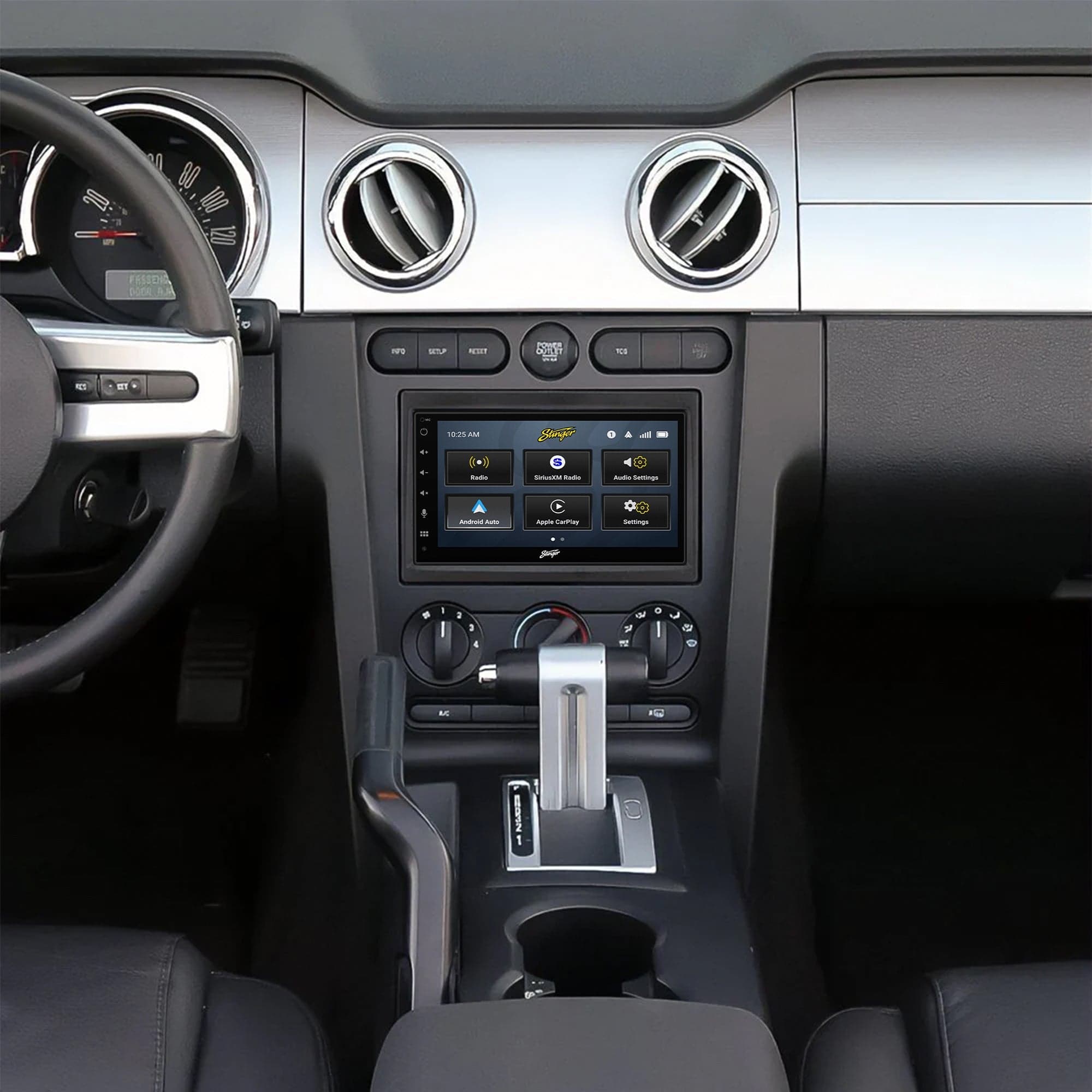 Ford Mustang (2005-2009) Stinger 6.8" Double DIN Radio Kit | Plug-&-Play