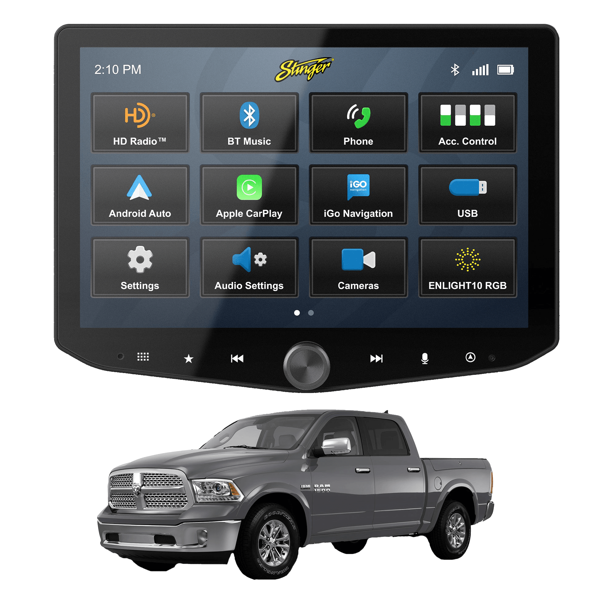 HEIGH10+ RAM (2013-2018) 10" Fully Integrated Radio Kit | Plug-&-Play