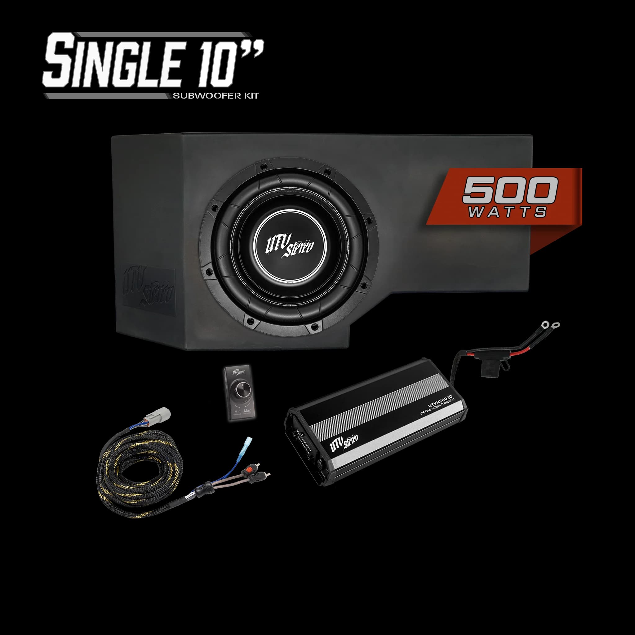 Kit de Subwoofer 10" 500W Un Cajón para Can-Am Defender HD11 | UTVS-DEF2-500-1-GO
