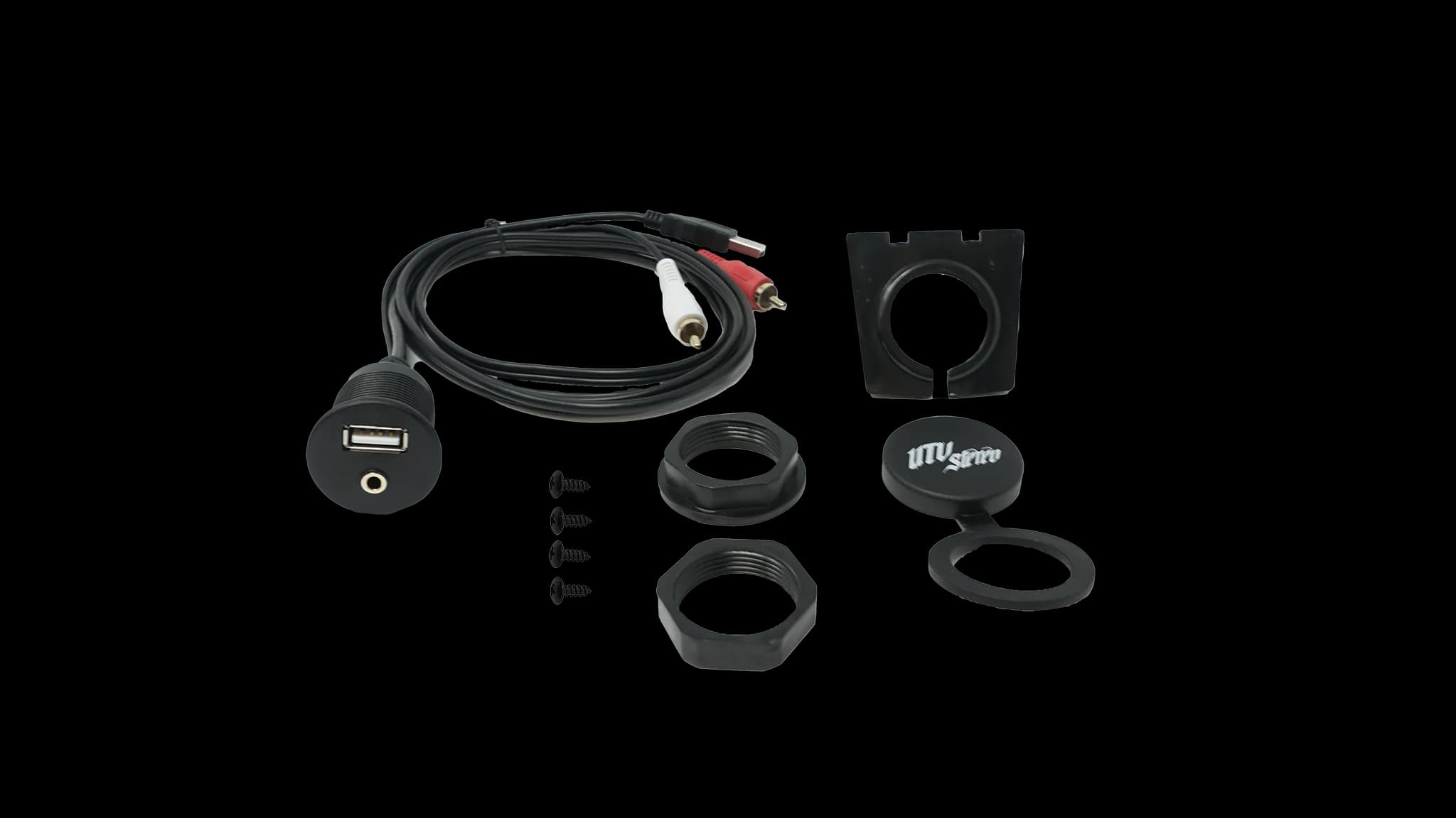 Adaptador Empotrable USB y Auxiliar para Estéreos | UTVS-USB/AUX-FLMT